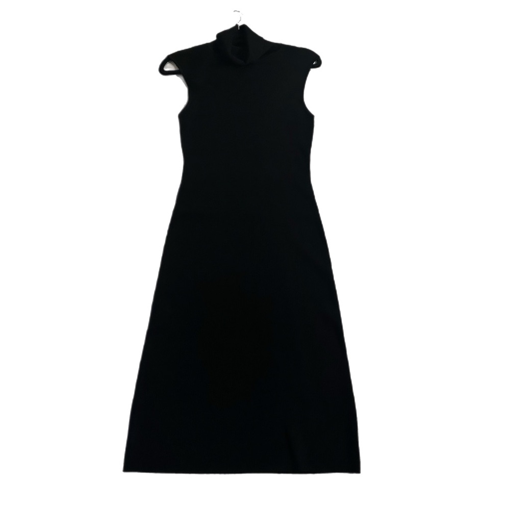 Black Sheath Dress with Mock Neck for Cocktail